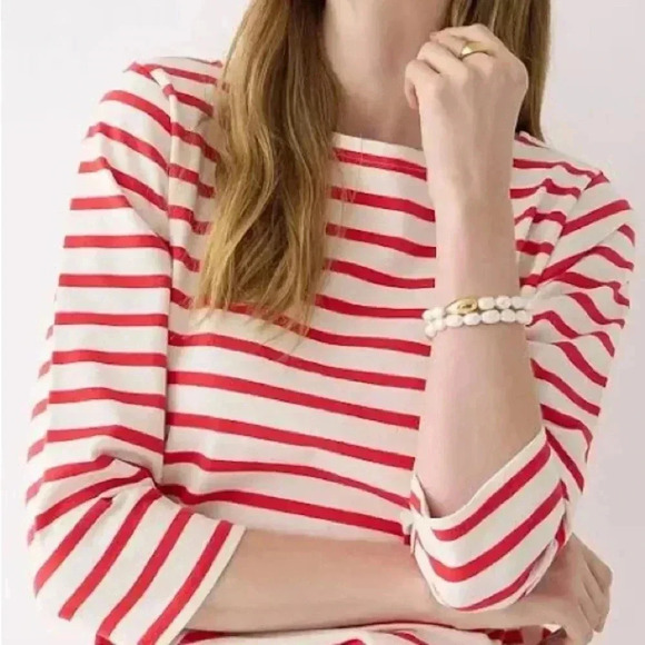 J. Crew Red Stripes Knot Back Shirt - Picture 1 of 5